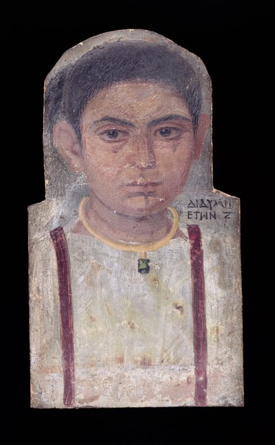 Ritratto di una giovane mummia, con iscrizione 